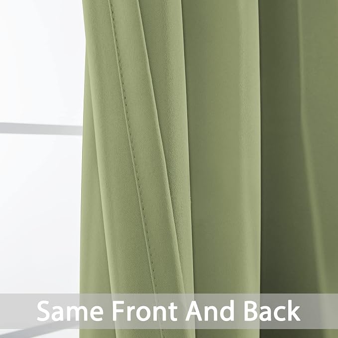 Yakamok Blackout Curtains 38x36 inch Sage Green Thermal Drapes-Kitchen | 2 - Image 5