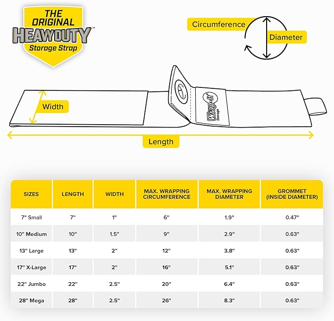 Heavy-Duty Wrap-It Storage Straps, 22" (2 Pack) - Hook and Loop Organizer Hanger for Extension Cords, Cables, Hoses, Rope and More for Garage, Home, Shop, Boat and RV Organization