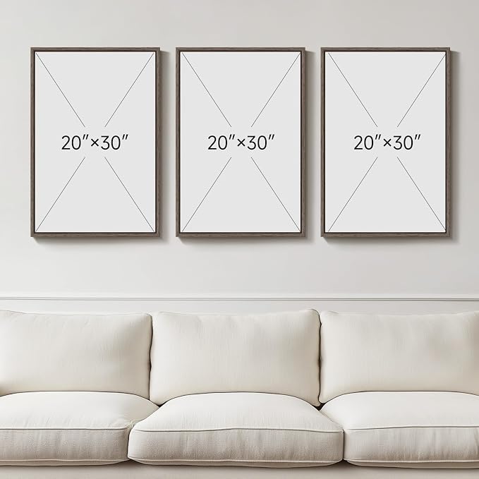 Large Framed Beige and Brown Neutral Abstract Wall Art, 20x30 In | Rustic - Image 3
