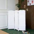 3-Panel Short Room Divider, 3.9 ft Freestanding Partition Wall, Natural White by Loomveil