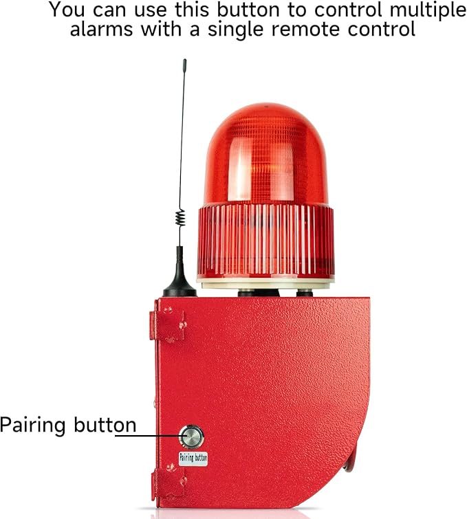 EOKHEOY Outdoor Security Siren Alarm 1.24 Mile Range Wireless 120dB Loud Waterproof Emergency Alarms with Strobe Light Adjustable Siren Sounds AC110-120V