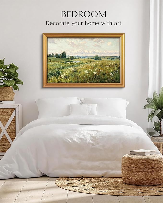 VIYYIEA Large Gold Framed Wall Art, Landscape Picture -Wind Sigh- 36" x 24" - Image 6