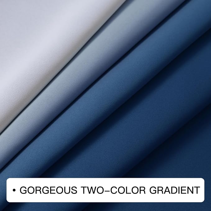 COSVIYA Grommet Room Darkening Ombre Royal Blue Curtains W52xL84 inch | - Image 5