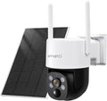 xmartO Solar/Battery-Powered Wire-Free PTZ Home Security Camera Wireless Outdoor/Indoor CCTV Surveillance (Non-Stop Solar Power, Rechargeable Battery, Floodlights, SD/NVR/Cloud)