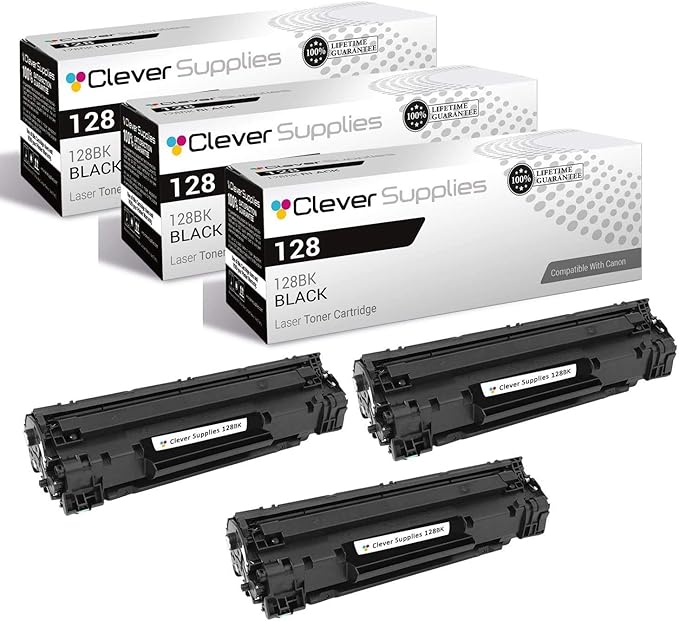 CS Replacement Toner Cartridge Compatible with Canon 128 3500B001AA Black FaxPhone L100 L190 i-SENSYS MF4410 MF4450 MF4550D MF4580DN MF4570DN MF4570DW 3 Pack