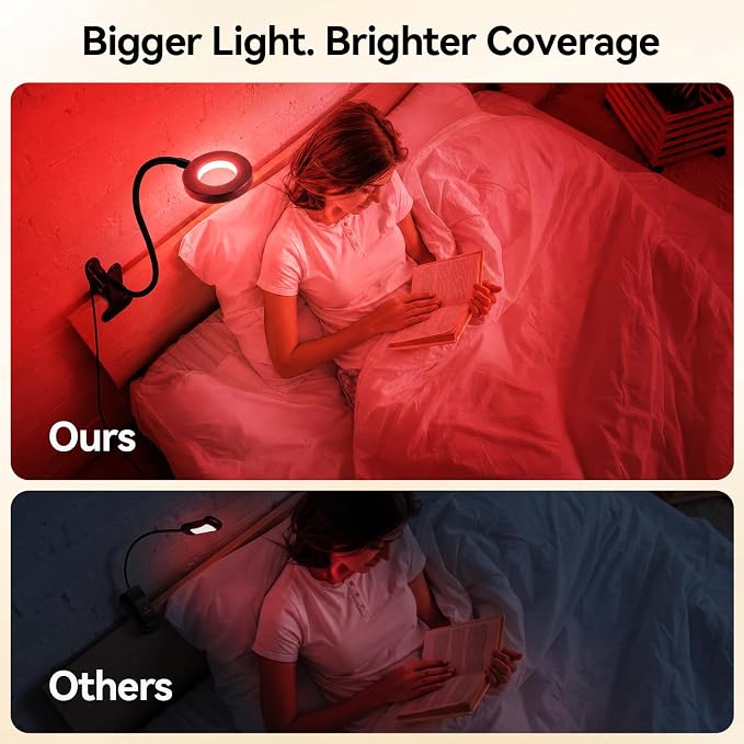 Clip On Reading Light for Bed, 670nm Red Light Lamp - Image 4