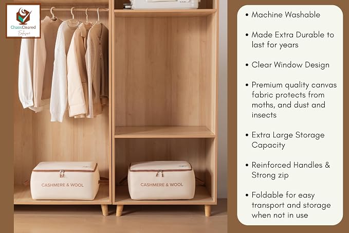 100% Cotton Cashmere & Wool Storage Bag – Breathable Sweater Storage Bag - Image 7