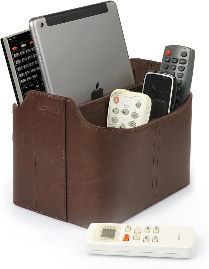 Londo PU Leather Remote Control Holder, Office Supplies Desk Organizer - Image 2