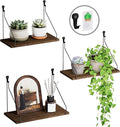 Elevate Your Space with Rustic Wood Floating Shelves Set of 3- Perfect by QsQueen