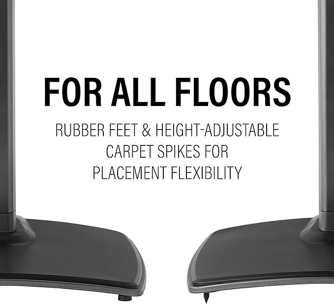 Sanus Height-Adjustable Speaker Stands Pair for Sonos Era 100™ - Premium Speaker Stand w/Durable Steel Design & Built-in Cable Managment - Easy DIY Install - Black