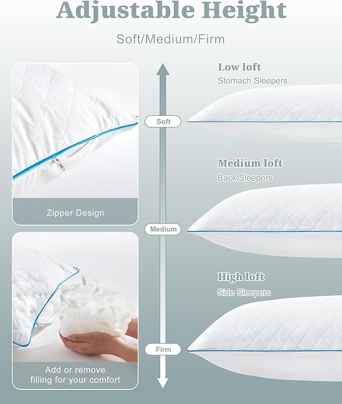 YZ HOME Long Body Pillow for Adults, Firm Body Pillow Shredded Memory Foam | - Image 6