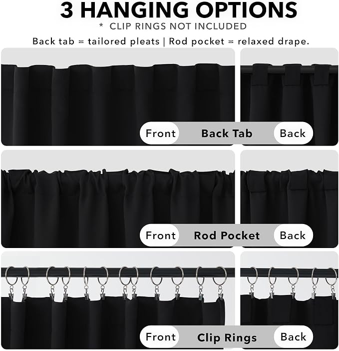 Deconovo Blackout Curtains for Bedroom, Living Room Curtains 95 Inches Long | - Image 2