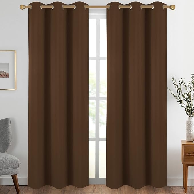 Diraysid Chocolate Brown Grommet Blackout Curtains by Diraysid%2C+refresh+your+life