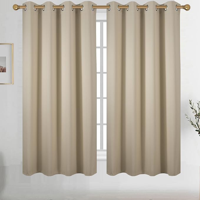 Diraysid Beige Grommet Blackout Curtains by Diraysid%2C+refresh+your+life