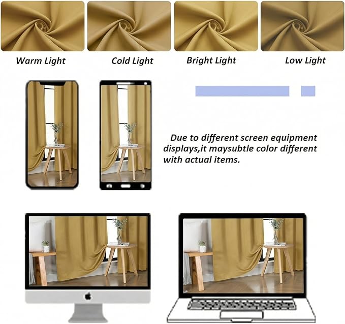 Simplebrand Bright Gold Blackout Curtains - Image 8
