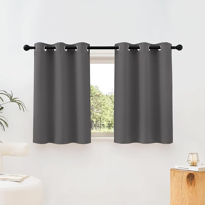 NICETOWN Grey Room Darkening Curtains Blackout 30 inch Curtains by NICETOWN
