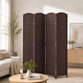 4 Panel Woven Room Divider, Freestanding Decorative Partition by Jostyle
