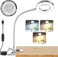 10X Magnifying Glass with Light, Clip on Mganifier with Light, 48 LED Desk by NZQXJXZ