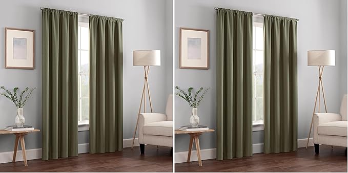 Eclipse Kendall Modern Blackout Thermal Rod Pocket Window Curtain by EclipseCurtains