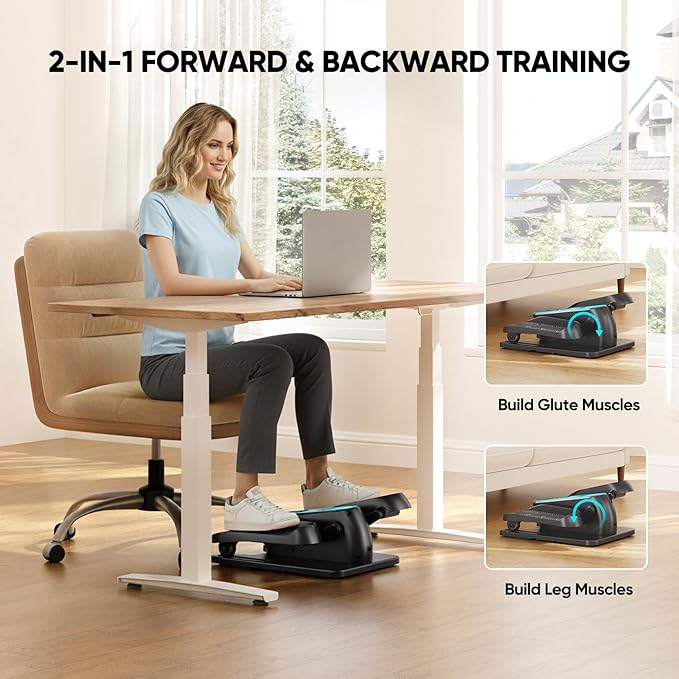 Dripex Under Desk Elliptical Machine, Electric Leg Exerciser While Sitting for Seniors, Portable Seated Pedal Exerciser with 12 Level Speeds, Remote Control, 6 Auto preset Programs