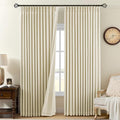 AUSSPVOCT Pinch Pleated 95 Inch Linen Curtains 100% Blackout by AUSSPVOCT