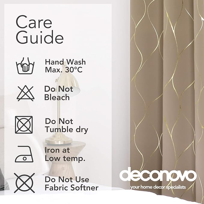 Deconovo Curtains for Living Room, Pattern Blackout Curtains 108 Inch Long | - Image 9