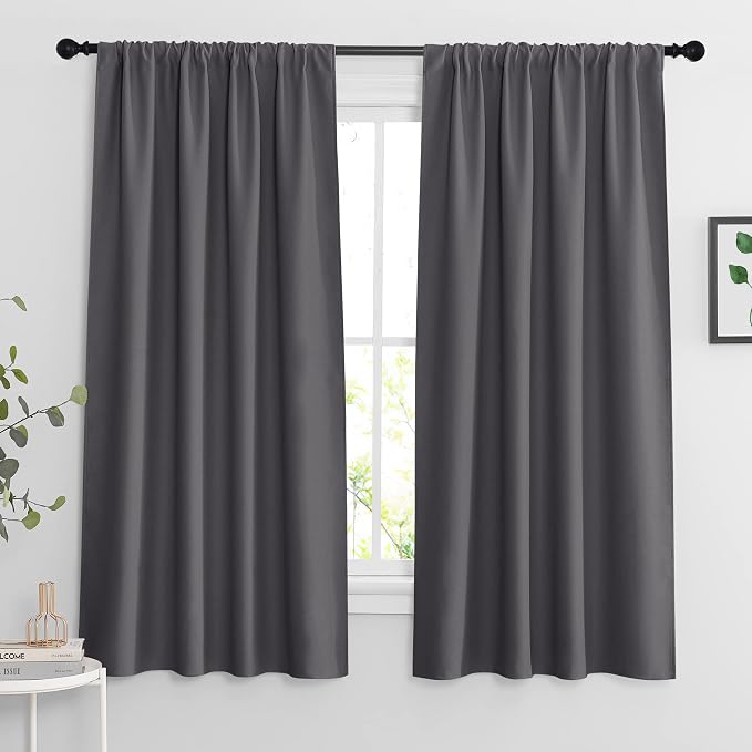 RYB HOME Blackout Curtains for Bedroom Living Room Nursery 63 inches Long | by RYBHOME