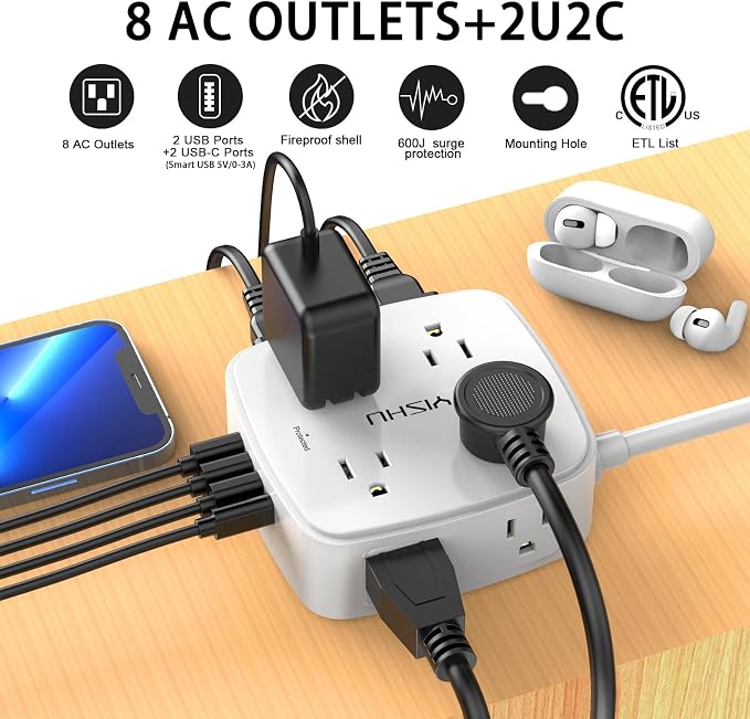 5Ft Surge Protector Power Strip - Image 2