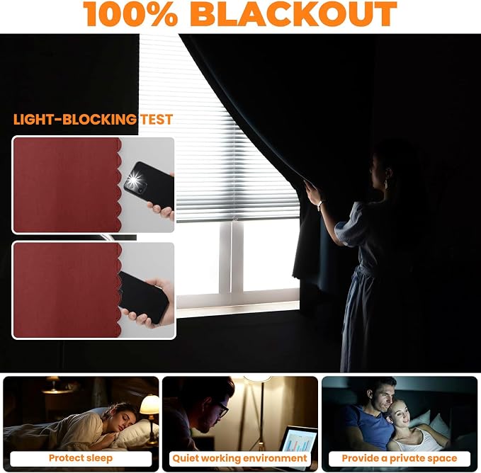 JILRON Adhesive Curtain 100% Blackout No-Drill Easy Install - Image 3