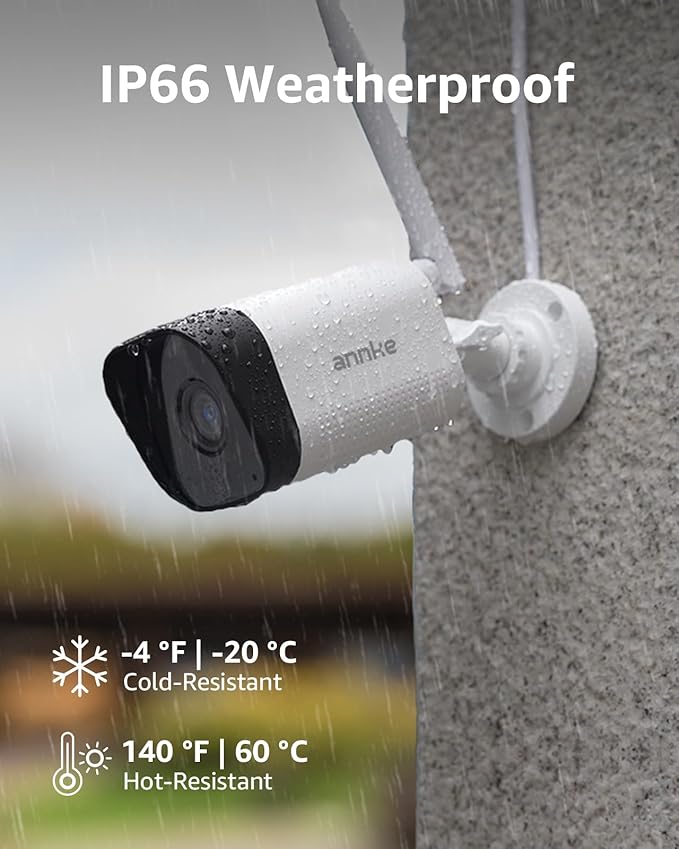 ANNKE Wireless Camera System, 16CH Expandable 4K Security NVR, 4Pcs 3MP Outdoor Cameras, 2-Way Audio, Dual-Band WiFi, Human Detection, IP66 Waterproof, 2TB HDD, Compatible with Alexa, 24/7 Protection