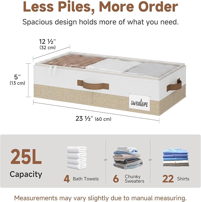 StorageWorks 5 Inch Low Profile Under Bed Storage Containers - Image 2