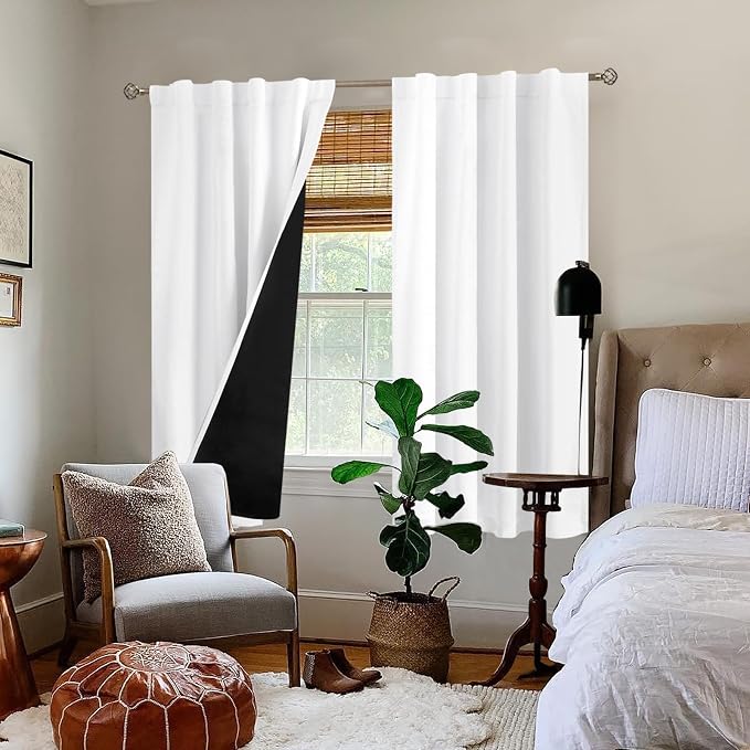 BGment Pure White 100% Blackout Curtains 63 Inches Long - Image 9