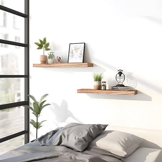 PHPH Wood Floating Shelves for Wall, Wooden Wall Shelves for Bedroom - Image 5