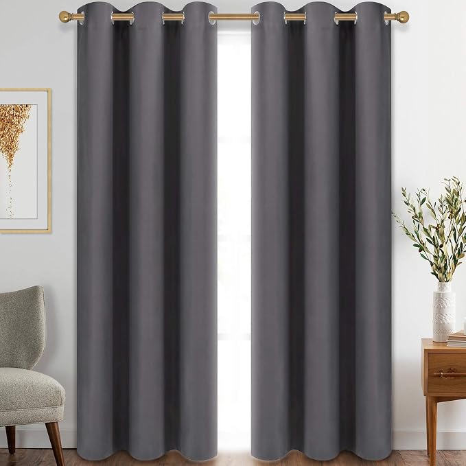 Diraysid Grey Grommet Blackout Curtains by Diraysid%2C+refresh+your+life