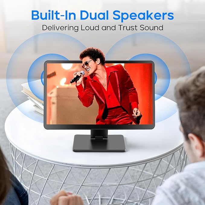 Touch Screen Monitor with Case,ROADOM 10.1’’ Raspberry Pi Screen, IPS FHD 1024×600,Responsive and Smooth Touch,Dual Built-in Speakers,HDMI Input,Compatible with Raspberry Pi 5/4/3/Zero,Versatile Stand