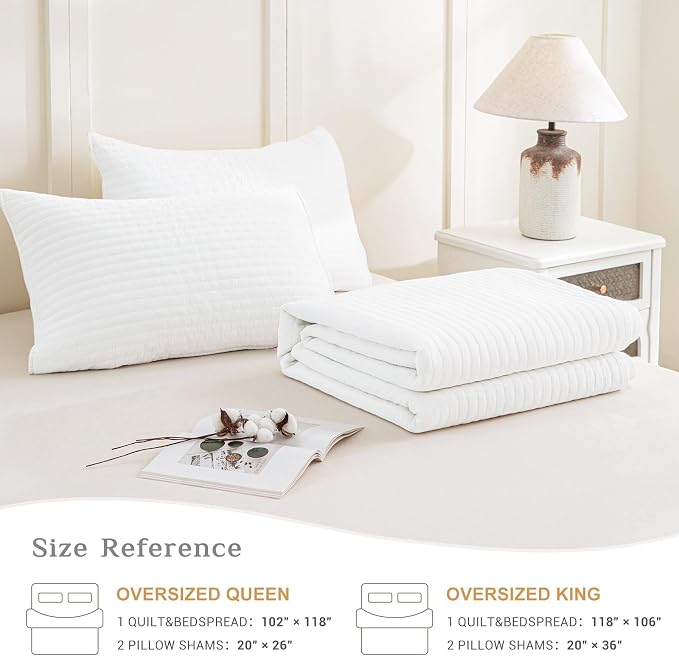 CozyTide Oversized Queen Quilt 102"x118", 3 Pieces Extra Large Modern Boho - Image 7