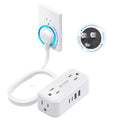 TROND 360° Rotating Flat Plug Power Strip 8ft, 4 Widely AC Outlets, Wall Mount by TRONDOfficial