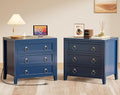 Huuger Paint Night Stand with Charger Station, 3 Drawer Nightstand Set of 2 | by Huuger