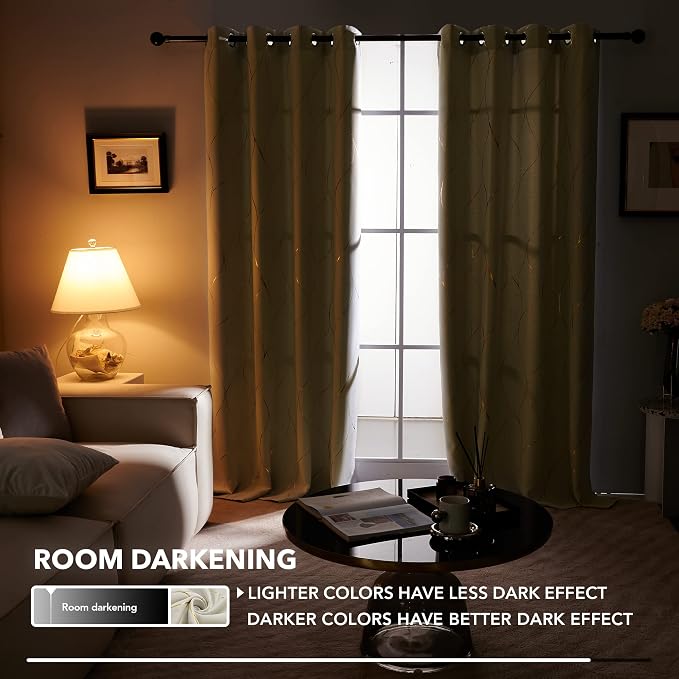 Deconovo Curtains for Living Room, Pattern Blackout Curtains 84 Inches Long | - Image 6