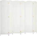 HOMCOM Room Divider Folding Privacy Screen 5.6' Tall Home Office White | by HOMCOM