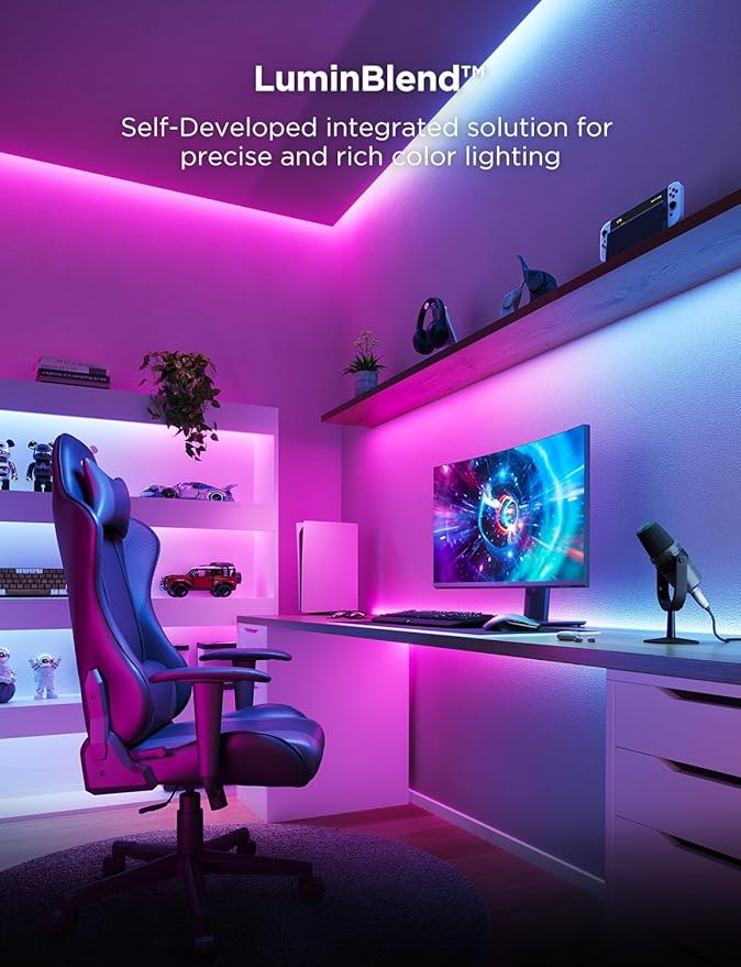 Govee RGBWWIC Strip Light 2 Pro with Matter, 6.56ft Smart LED Strip Lights Compatible with Alexa and Google Assistant, Color Changing LED Lights for Bedroom, Cabinet, Party, Gaming Desk, Home Decor