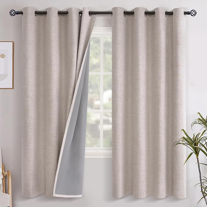 YoungsTex Linen Blackout Curtains 78 Inches Long by YoungsTex