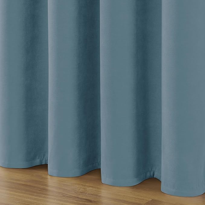Joydeco Velvet Blackout Curtains Black Out Curtain 90 Inch Drapes | - Image 6