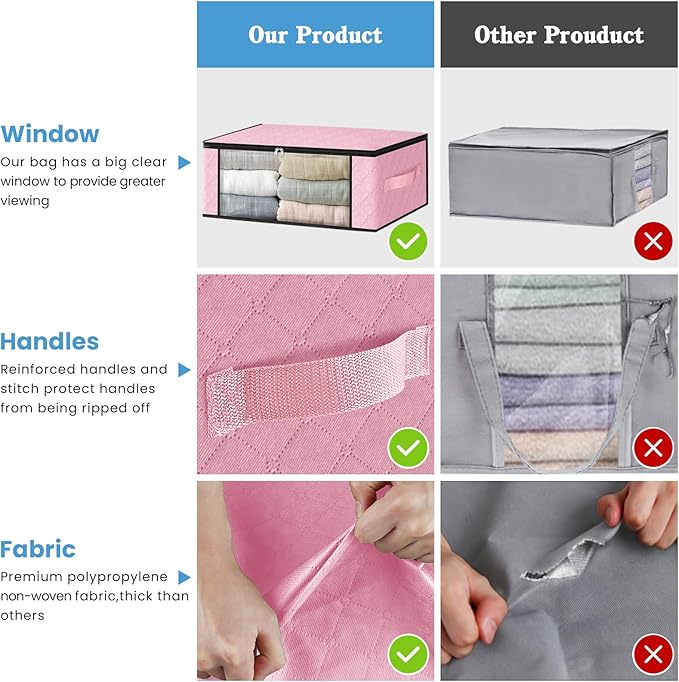HomeHacks 10-Pack Clothes Organizer Storage Bags, 35L Storage Bins, Reinforced - Image 5