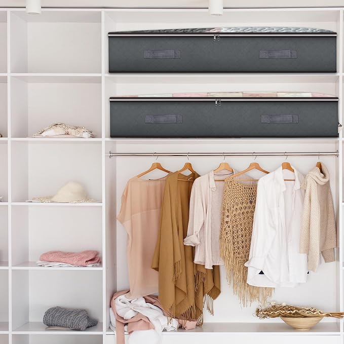 BiCINE 8 Pack Under Bed Storage, 90L Foldable Closet Containers Organizers | - Image 6