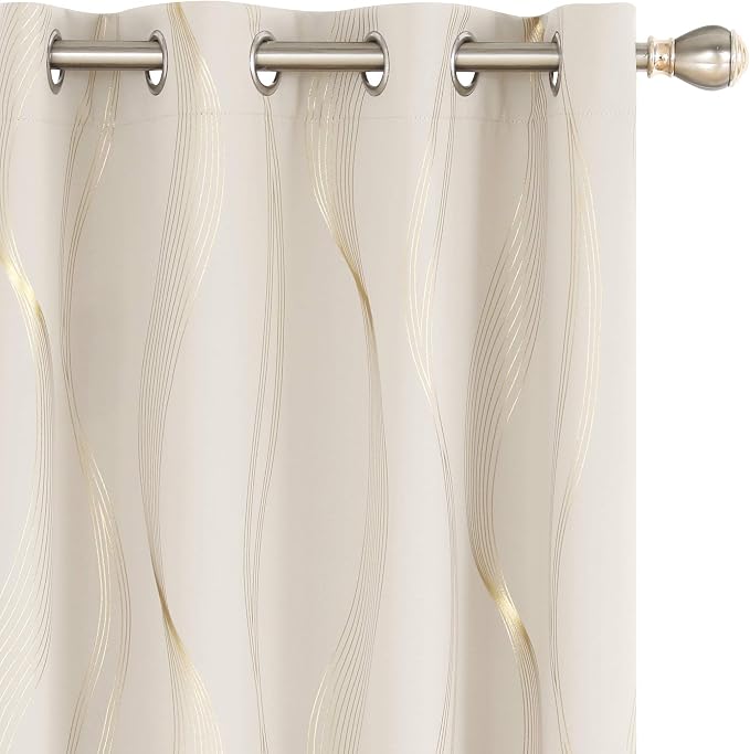 Deconovo Curtains for Living Room, Pattern Blackout Curtains 90 Inches Long | by Unknown