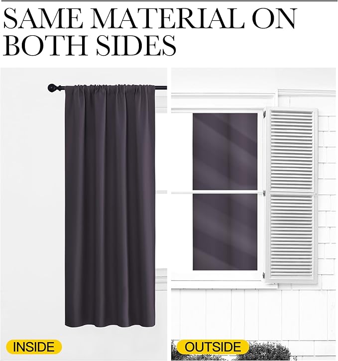 NICETOWN Blackout Curtains for Living Room, 2 Panels, 42 by 63, Darkening - Image 5