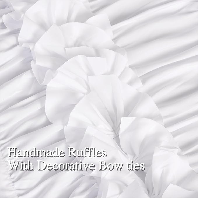 White Blackout Window Curtains, Rustic Rod Pocket Drapes - Image 2