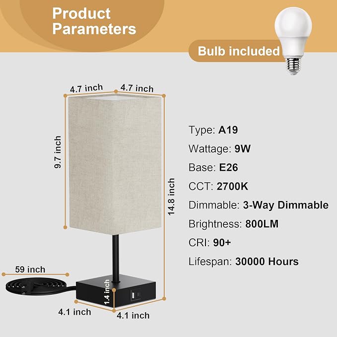 Bedside Table Lamp for Bedroom - Image 5