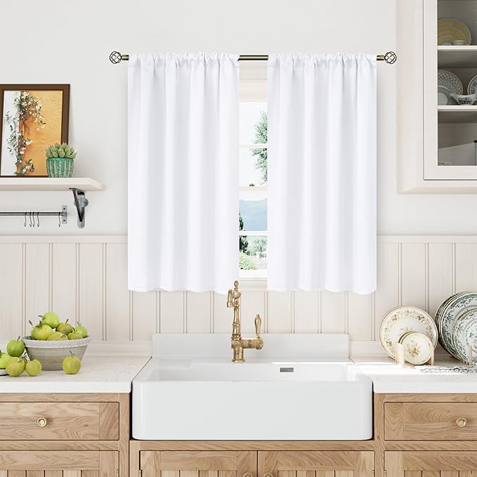 BGment Pure White Curtains 40 Inches Length by BGment